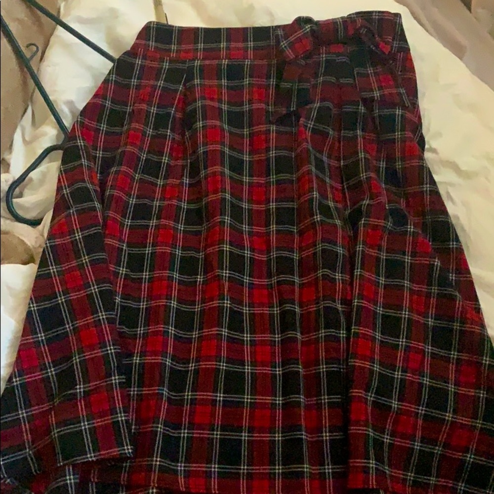 ELLE Plaid Christmas Skirt